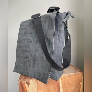 Harold's | Charcoal Grey/Anthracite Leather & Fabric Messenger/Laptop Bag